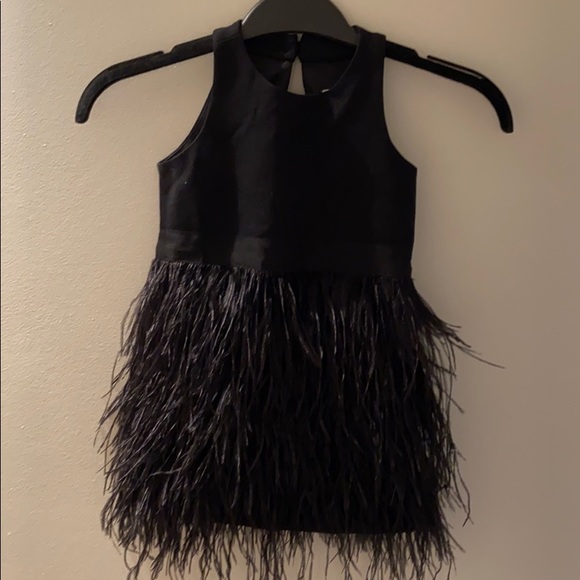 Milly kids size 3 black feather dress brand new - Picture 2 of 5